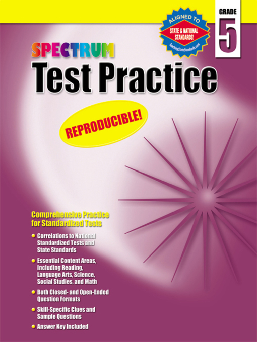Title details for Spectrum Test Practice, Grade 5 by Spectrum - Available